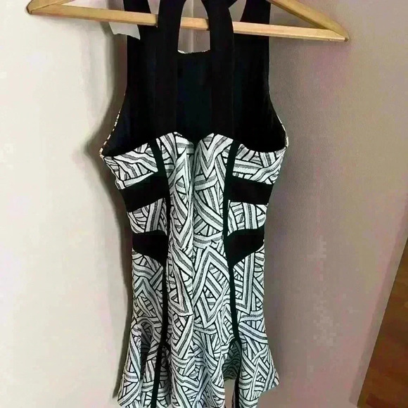 Parker Kaitlyn Dress In Black and white Herve material size Small new with tags - Picture 2 of 3